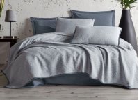 Постільна білизна Washed Cotton Saheser - Silvano Grey з покривалом піке (Туреччина), євро
